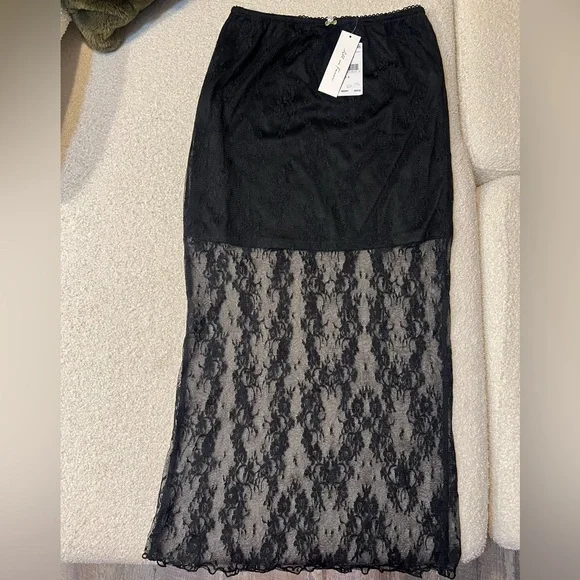 NWT All in Favor Black Lace Skirt - Picture 2 of 5